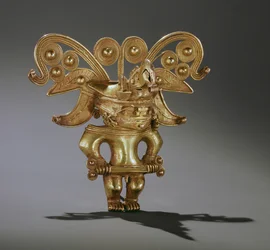 Hanger met Tairona-krijgersfiguur (goud)